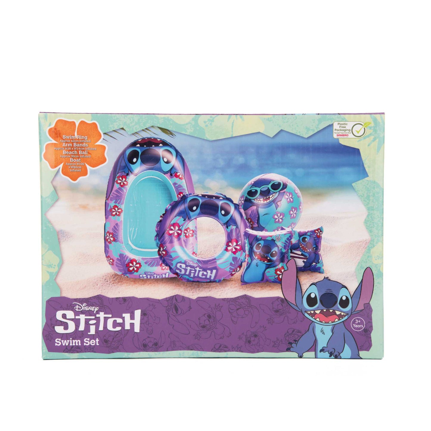 Stitch Swim Pack - Swim Ring, Armbands, Beach Ball & Boat