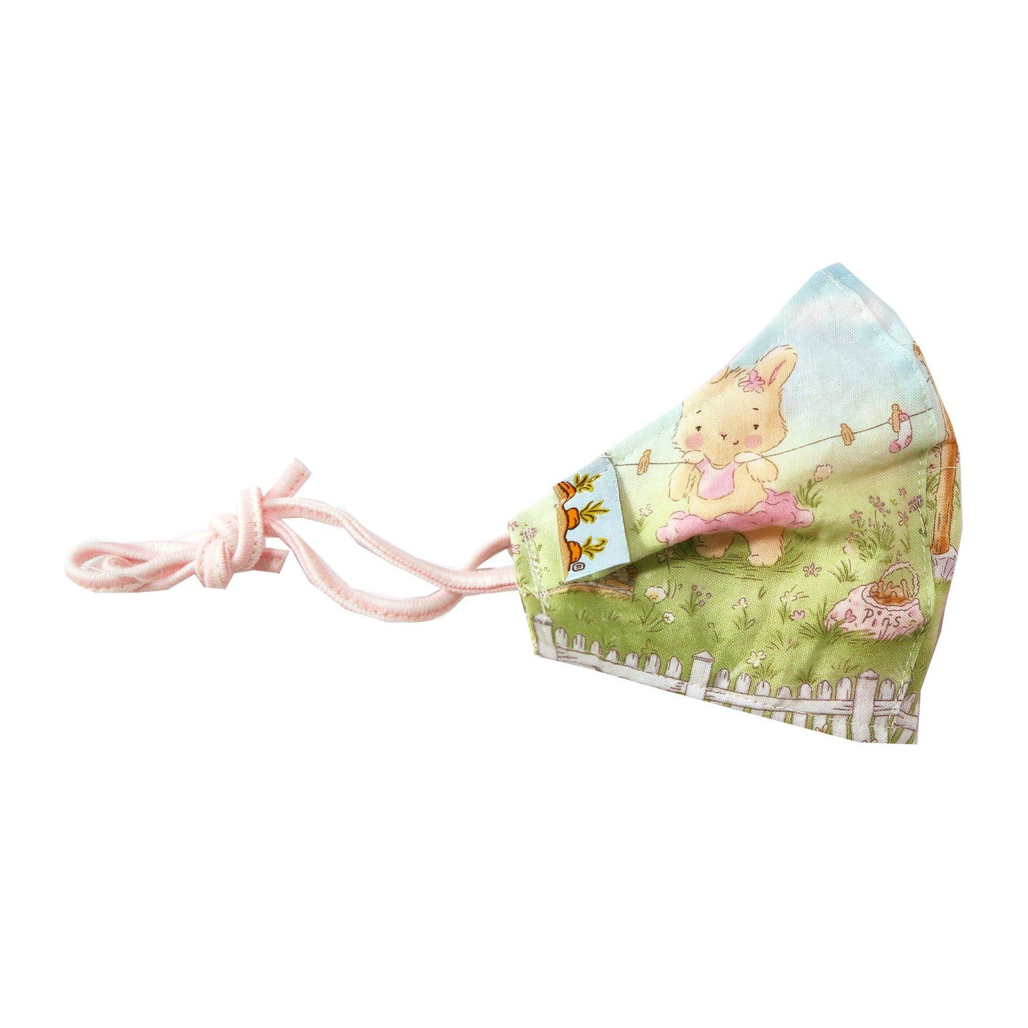 RETIRED- Hand-Crafted Child Cloth Face Mask - Garden Bunnies