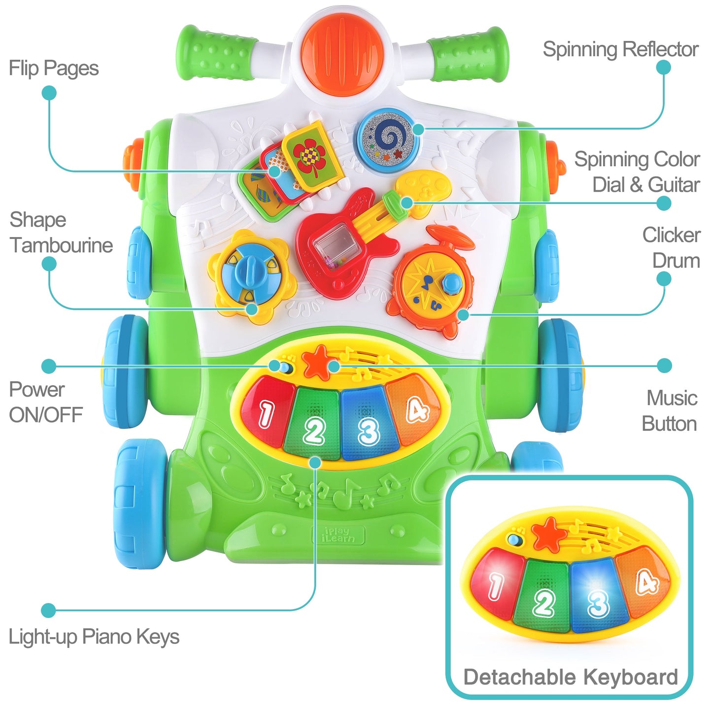 3 in 1 Baby Sit to Stand Walker Musical Activity Center